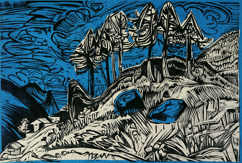 Trees on a Mountain Slope od Ernst Ludwig Kirchner