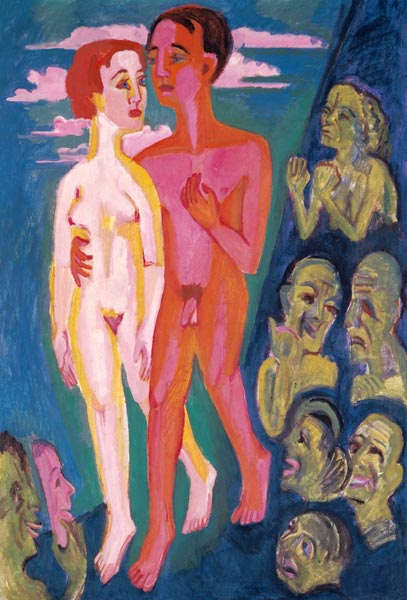 The couple in front of the people od Ernst Ludwig Kirchner