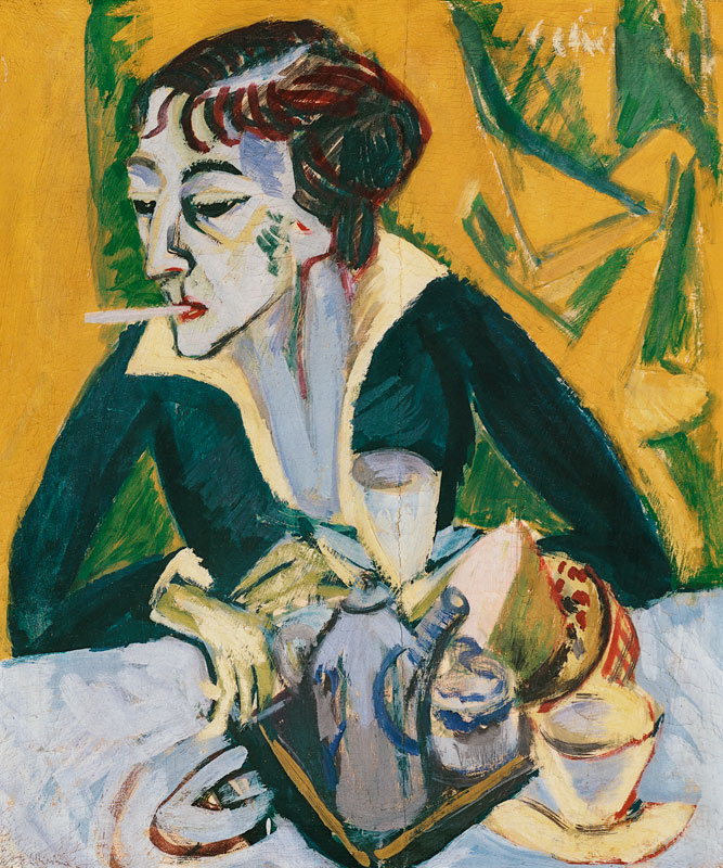 Erna with cigarette od Ernst Ludwig Kirchner