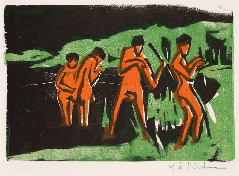 With reed throwing taking a bath od Ernst Ludwig Kirchner