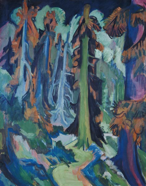 Weather firs (mountain woodland path) od Ernst Ludwig Kirchner