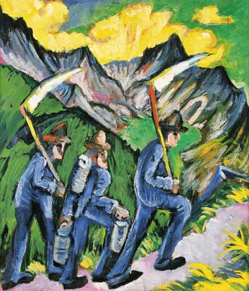 Alpleben (Seitentafel eines Triptychons) od Ernst Ludwig Kirchner