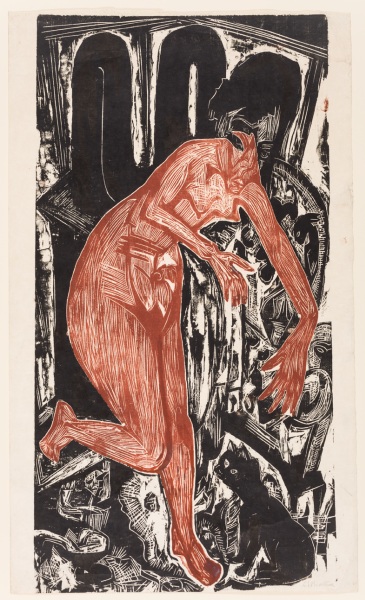 Woman Bathing by the Oven od Ernst Ludwig Kirchner