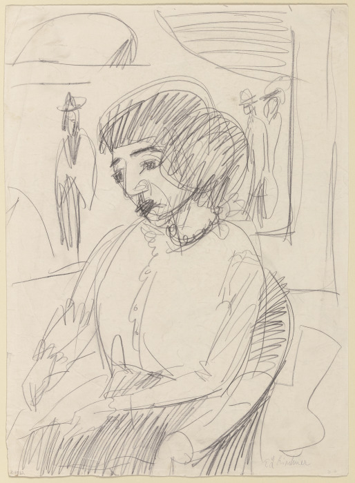 Bildnis einer Frau im Sessel od Ernst Ludwig Kirchner