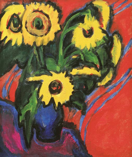 Sonnenblummen od Ernst Ludwig Kirchner