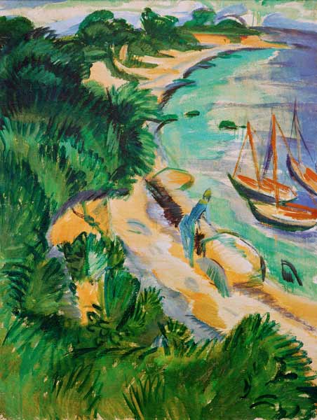 Fehmarnbucht mit Booten od Ernst Ludwig Kirchner