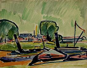 River steamer od Ernst Ludwig Kirchner