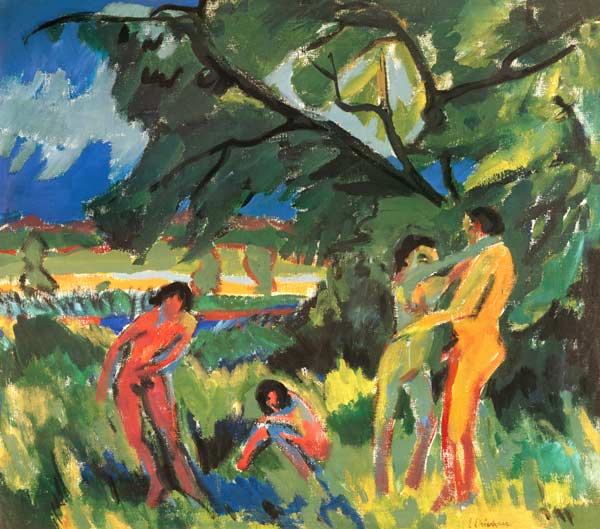 Nudes Playing under Tree od Ernst Ludwig Kirchner