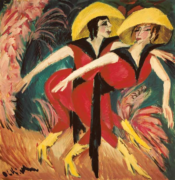 Dvě červené tanečnice od Ernst Ludwig Kirchner