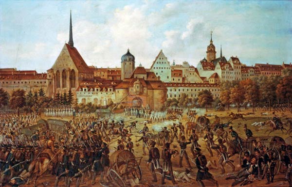 Kampf vor dem Grimmaischen Tor od Ernst Wilhelm Straßberger