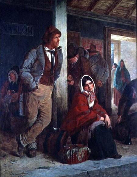 Irish Emigrants Waiting for a Train od Erskine Nicol