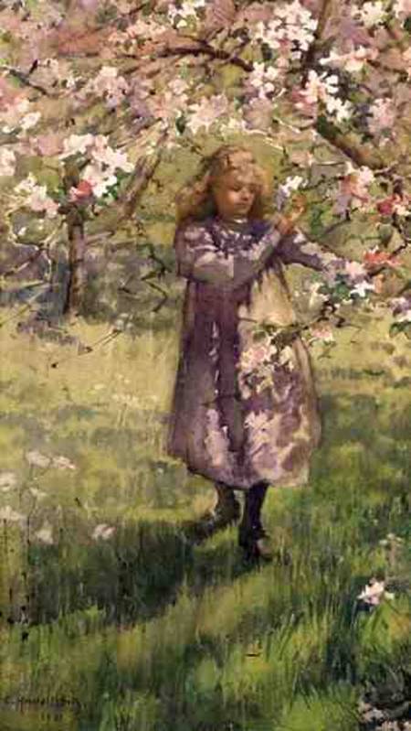Picking Apple Blossom od Ethel Horsfall Ertz