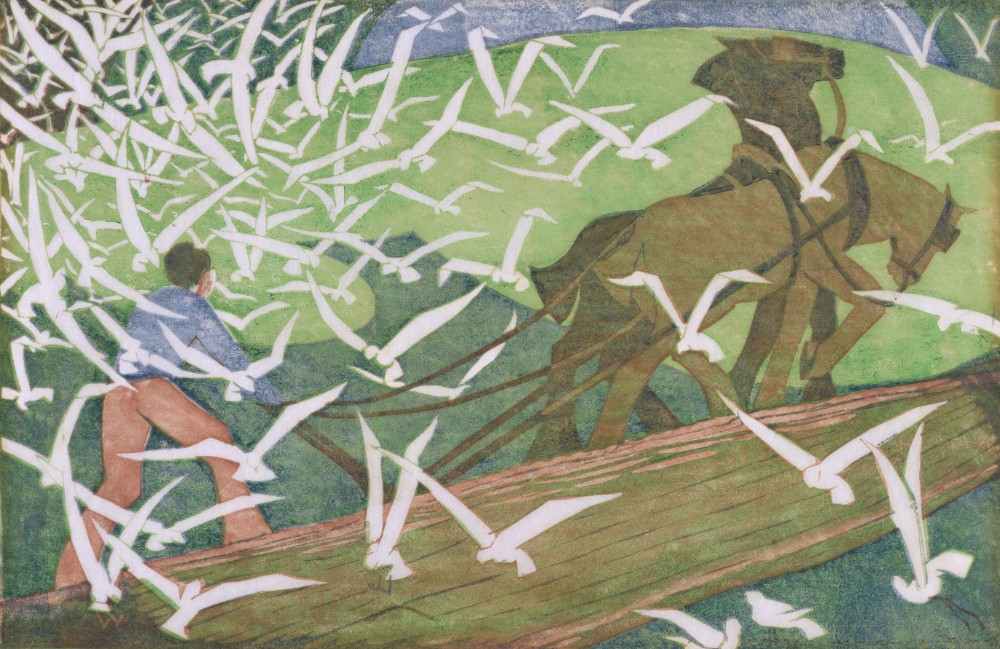 Birds Following a Plough od Ethel Spowers