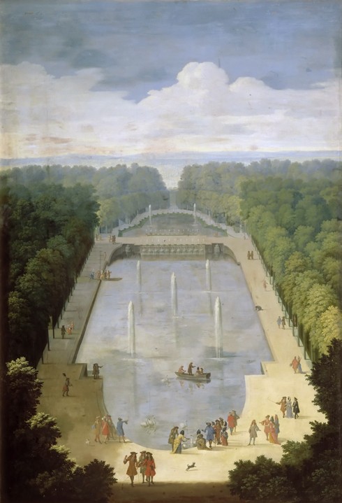 Bosquet de l'Île Royale and Bassin du Miroir in the gardens of Versailles od Etienne Allegrain
