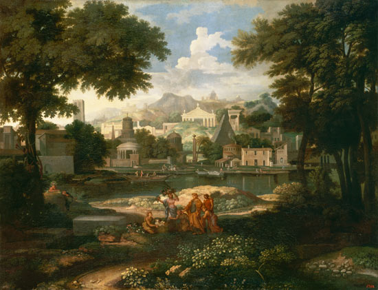 Landscape with Moses Saved from the River Nile od Etienne Allegrain