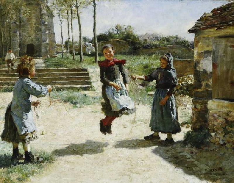Mädchen beim Seilspringen (Gamines Sautant la Corde) od Etienne Dinet