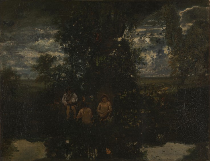 Moonlight. The Bathers od Etienne-Pierre Théodore Rousseau