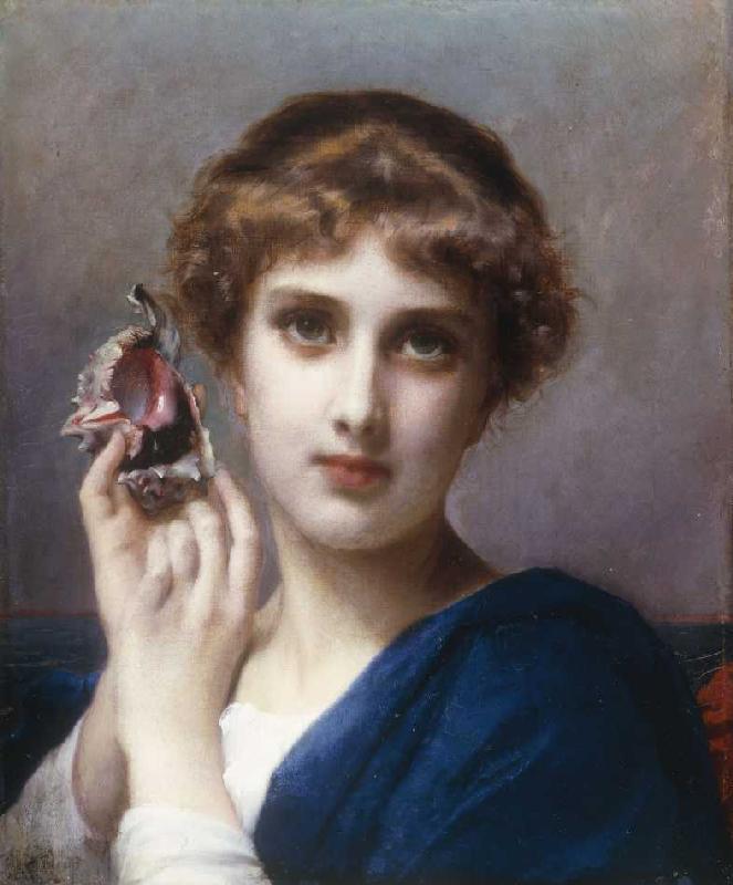 Frau mit einer Muschel. od Etienne Adolphe Piot