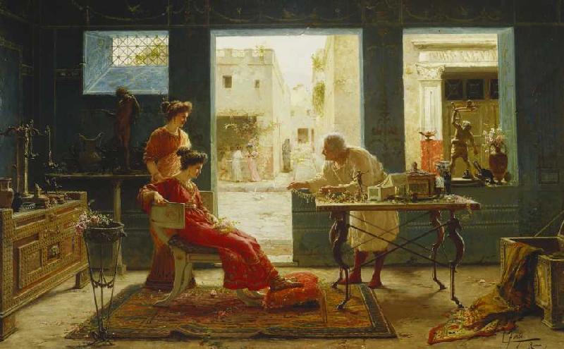 Beim Antikhändler in Pompeij (Dall'Antiquario Pompei). od Ettore Forti