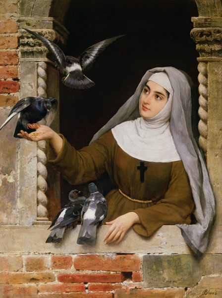 Feeding the Pigeons od Eugen von Blaas