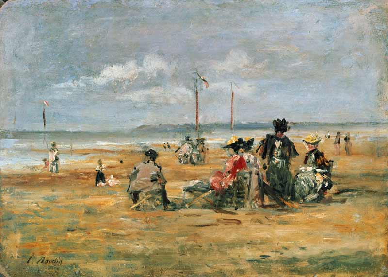 On the beach of Trouville od Eugène Boudin