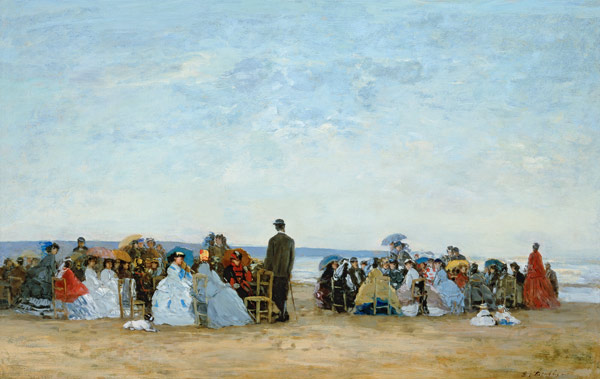 Beach Scene near Trouville od Eugène Boudin