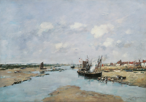 At low tide in Etaples. od Eugène Boudin