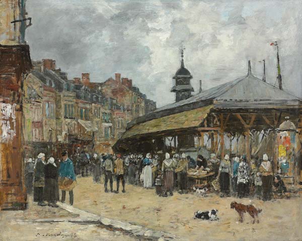 Markt in Trouville od Eugène Boudin