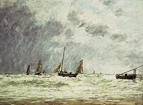 Exit of the fishing boats (Berck) od Eugène Boudin