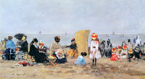 Beach Scene, Trouville od Eugène Boudin