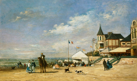 The Beach at Trouville od Eugène Boudin