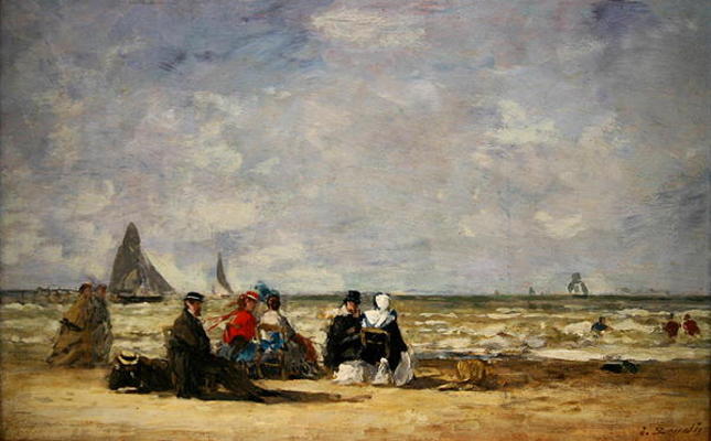 Beach Scene (oil on canvas) od Eugène Boudin