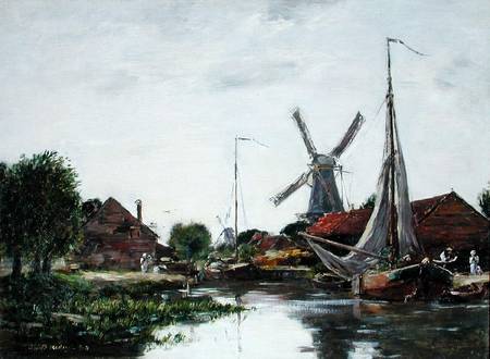 Dordrecht, Windmill on the Meuse od Eugène Boudin