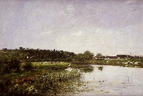 Riverside of La Touques. od Eugène Boudin