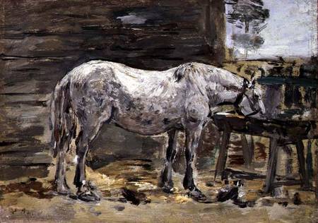 A Horse Drinking od Eugène Boudin