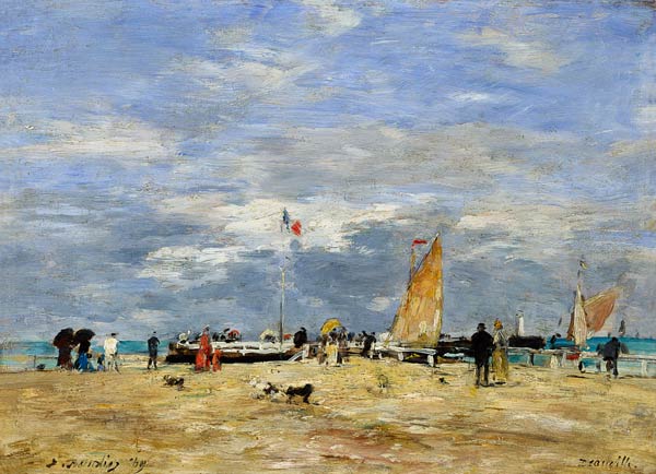 The Jetty at Deauville od Eugène Boudin