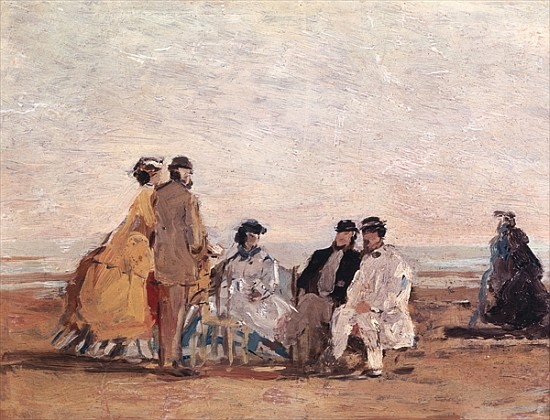 On the Beach at Trouville, c.1865 od Eugène Boudin