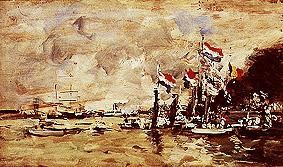Before the regatta. Antwerp od Eugène Boudin