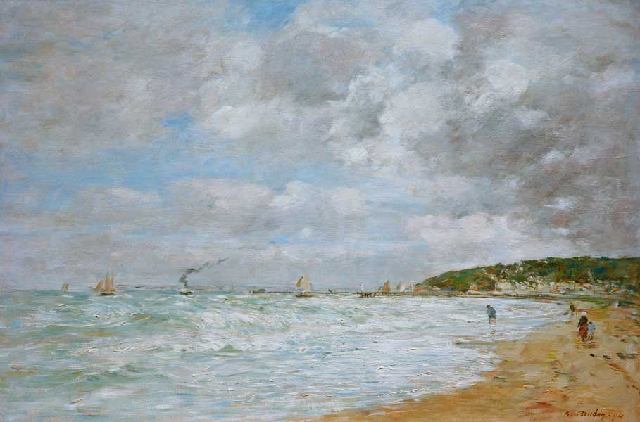 The shore at Trouville od Eugène Boudin