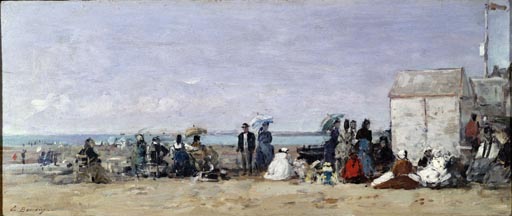 Der Strand in Trouville od Eugène Boudin