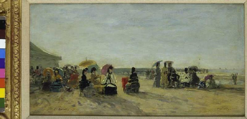 Beach scene in Trouville od Eugène Boudin