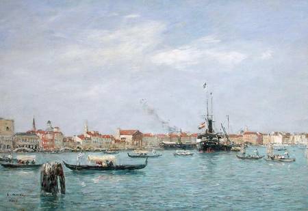 Venice, The Grand Canal, Austrian Steamship od Eugène Boudin