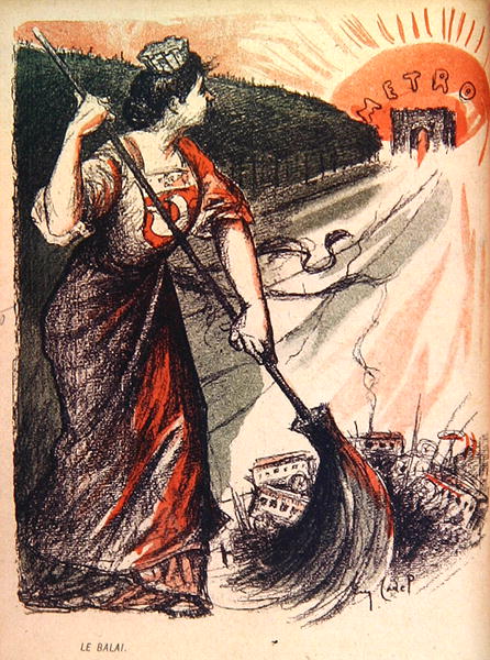 The Broom from ''L''Assiette Au Beurre'', pub. 10th Jan 1903 (litho)  od Eugene Cadel
