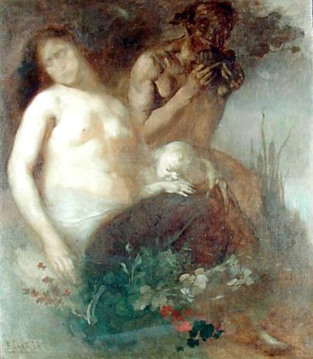 Nymph and Satyr od Eugène Carrière