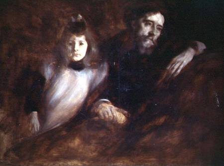 Portrait of Alphonse Daudet (1840-97) and his daughter Edmee od Eugène Carrière