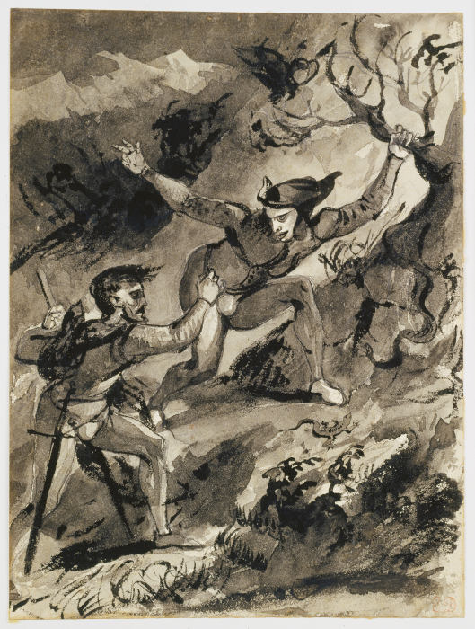 Faust and Mephistopheles on the Blocksberg od Eugène Delacroix