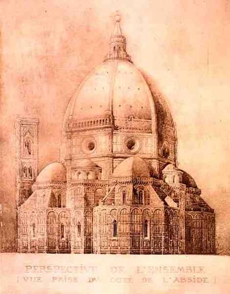 Florence Cathedral from the East, from 'Fragments d'Architecture du Moyen Age et de la Renaissance', od Eugene Duquesne