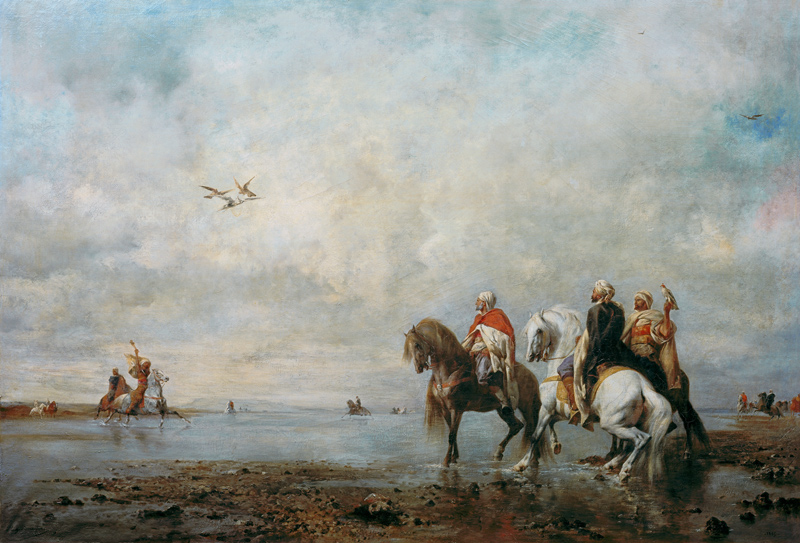 Falkenjagd in der Sahara od Eugène Fromentin
