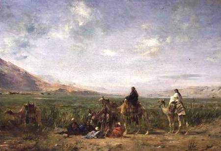Travellers resting at an Oasis od Eugène Fromentin