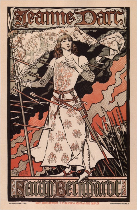 Sarah Bernhardt as Joan of Arc od Eugene Grasset